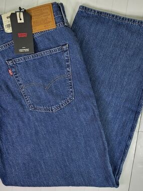 Levi's Premium 568 Men's 38x30 Classic Blue Denim Loose Straight Jeans